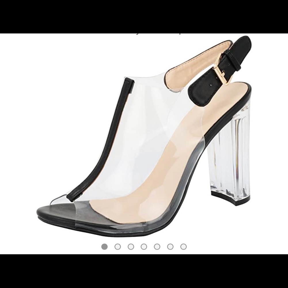 Clear peep toe heels